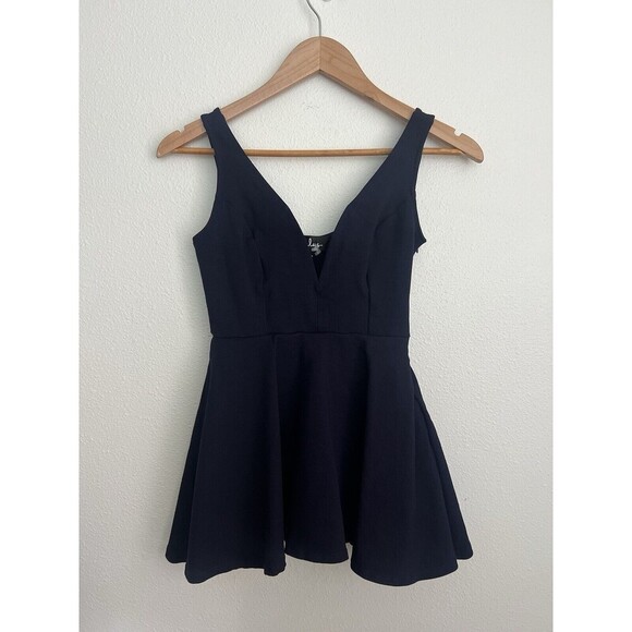 Lulus I Feel Good Navy Blue Skort Mini Dress V Neck Womens Small Flirty Skater - Picture 5 of 10